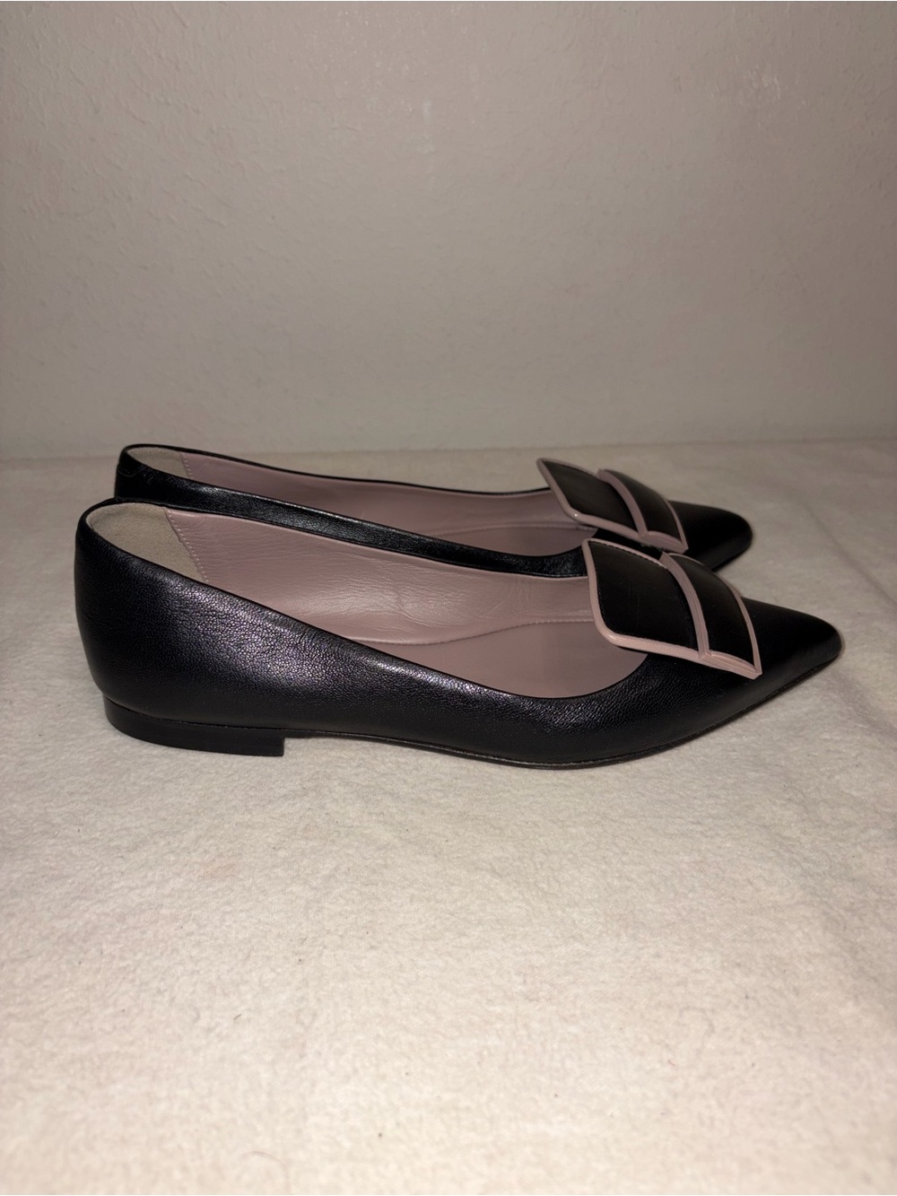 RAMONA Italy Leather Elegant Black Flats Pointed Toe Classy Women’s 37/US 6.5‎